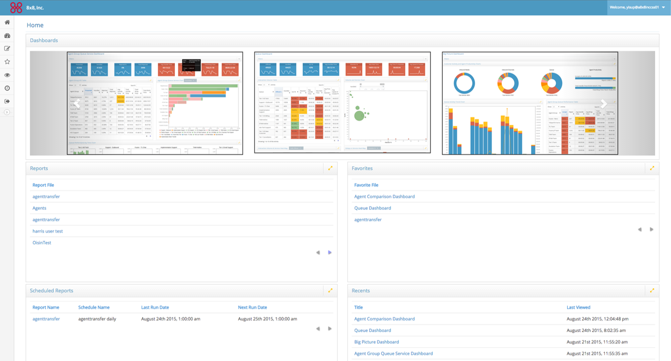 screenshot of 8x8 Contact Center